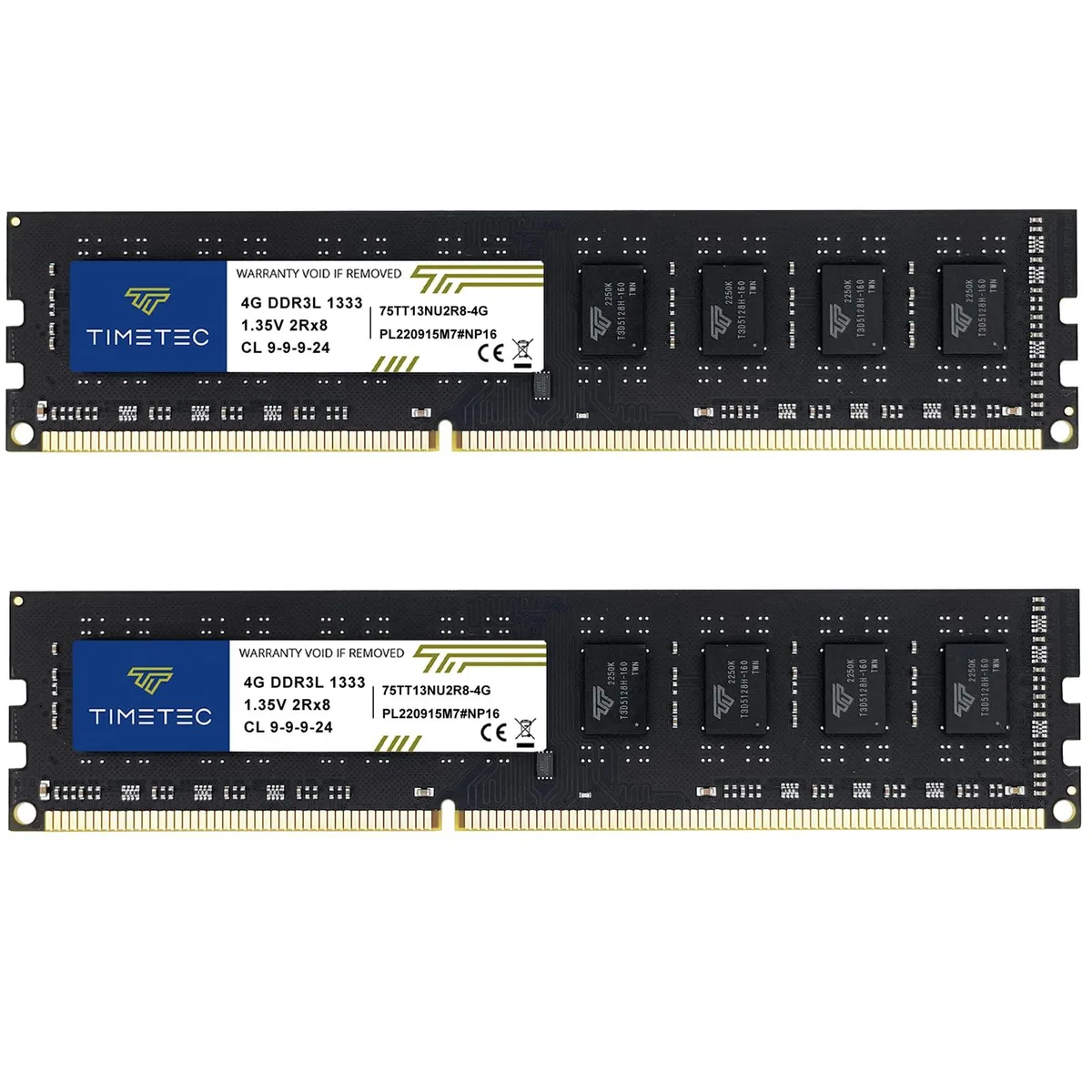Timetec Timetec 8GB Kit (2x4GB) DDR3/DDR3L 1333MHz PC3-10600 CL9 Low Density — product photo