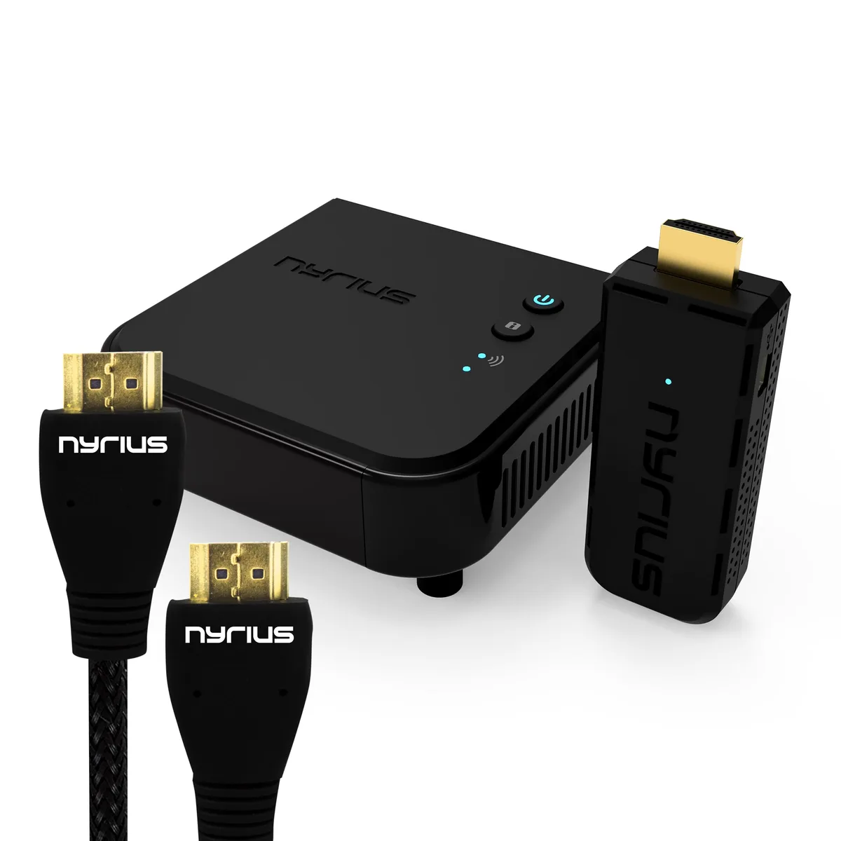 Nyrius Nyrius ARIES Pro Wireless HDMI Transmitter & Receiver 1080p 100ft Camera HDTV Projector Bonus Cable — product photo
