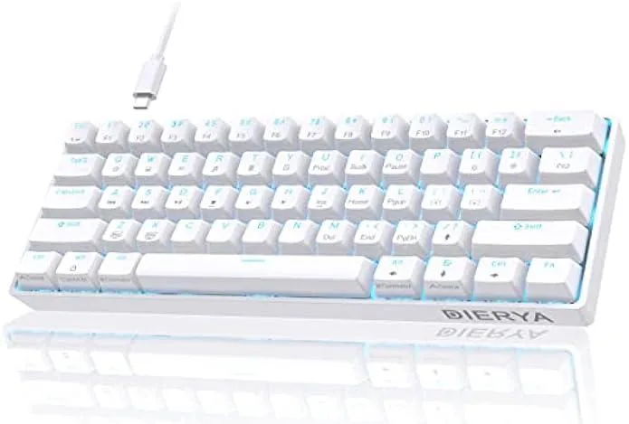 TAURKENAM TAURKENAM DK61se 60% mechanical gaming keyboard brown switches white — product photo