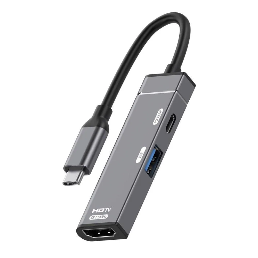 Fervit Fervit USB-C to 4K@120Hz HDMI USB 3.0 OTG Adapter 100W PD — product photo