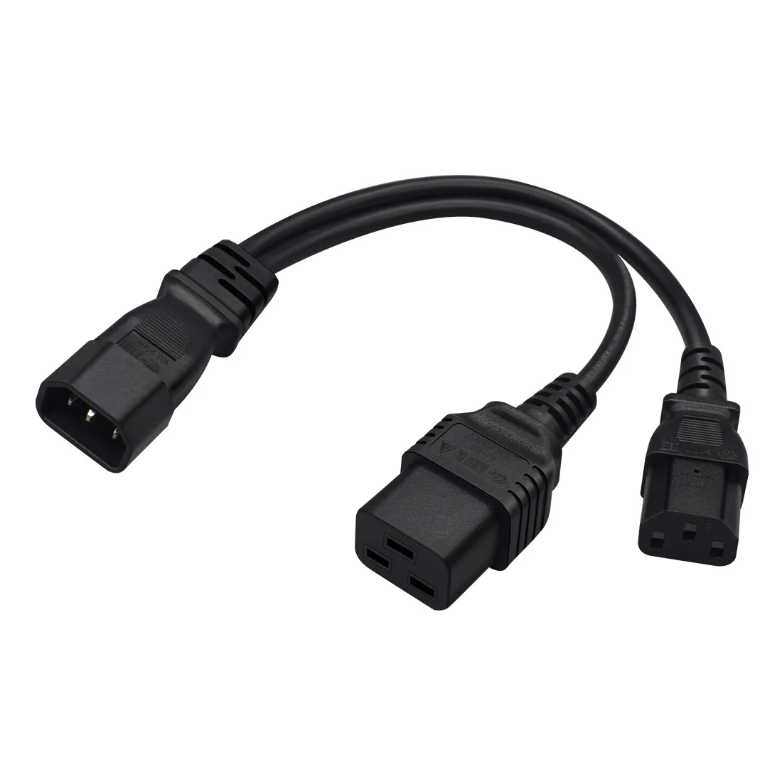TeKit TeKit C14 to C13+C19 Y Splitter Power Cord 1ft 18AWG 10A 125V — product photo