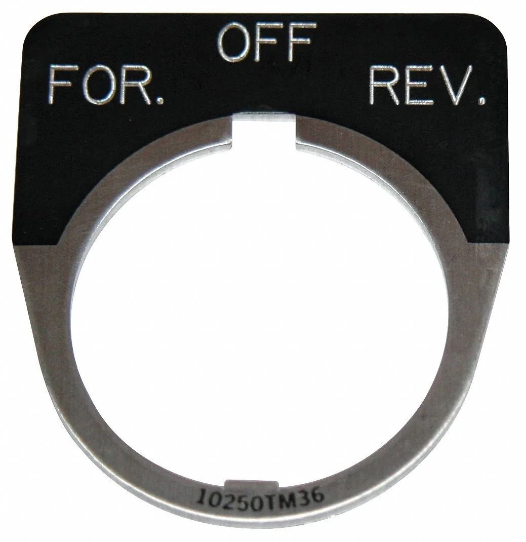 Eaton Eaton 10250TM50 Cutler-Hammer legend plate half-round For-Off-Rev black 30.5 mm — product photo