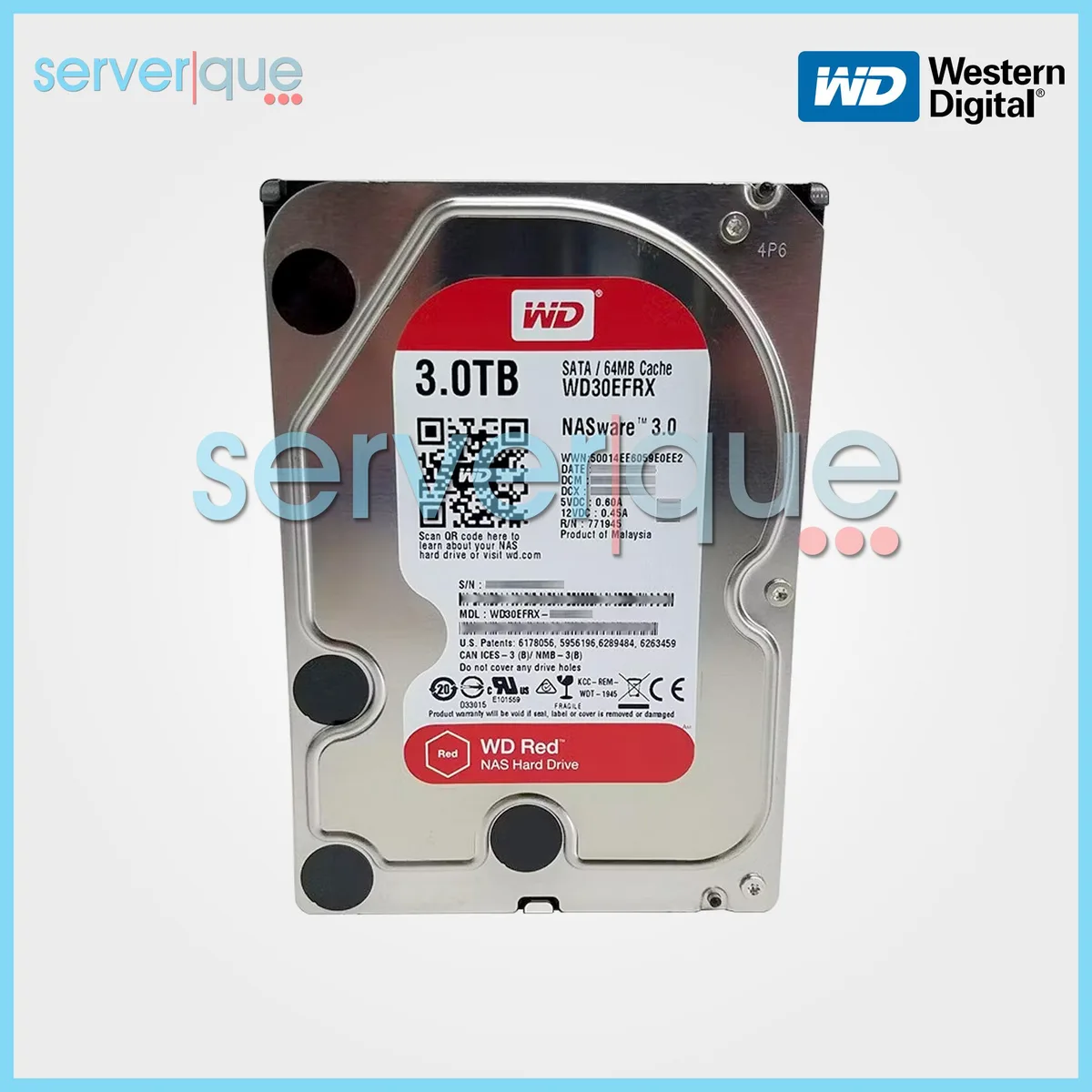 Western Digital Western Digital WD30EFRX 3TB SATA 6.0Gb/s 5400RPM 256MB 3.5" internal hard drive — product photo