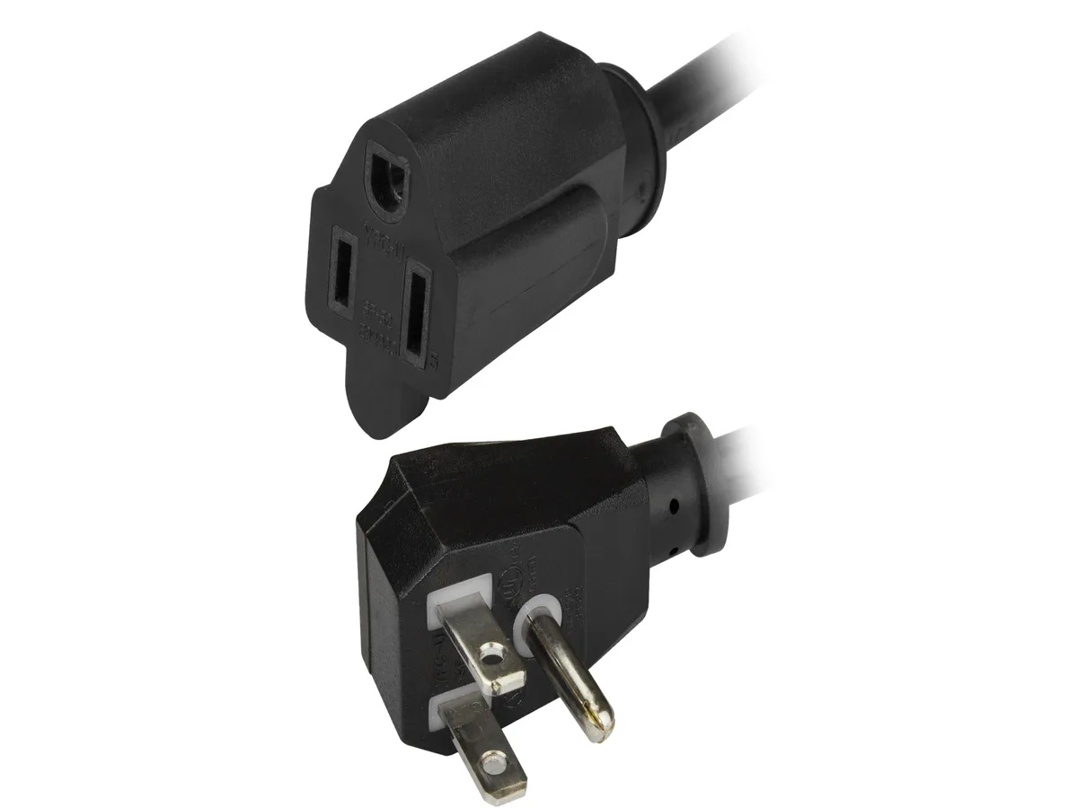 STARTECH STARTECH PACF10118IN power extension cord 1.5 ft NEMA 5-15P to 5-15R flat 18 AWG — product photo
