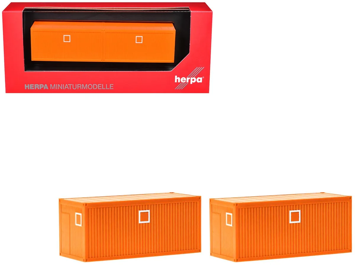 Herpa Herpa Mobile Offices Orange Set of 2 1/87 Scale Hobby Collectible — product photo