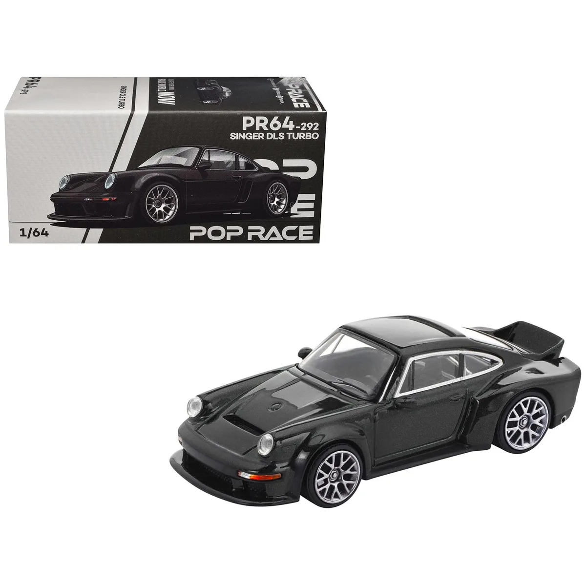 Pop Race Pop Race Singer DLS Turbo Black Metallic 1/64 Diecast Car — product photo