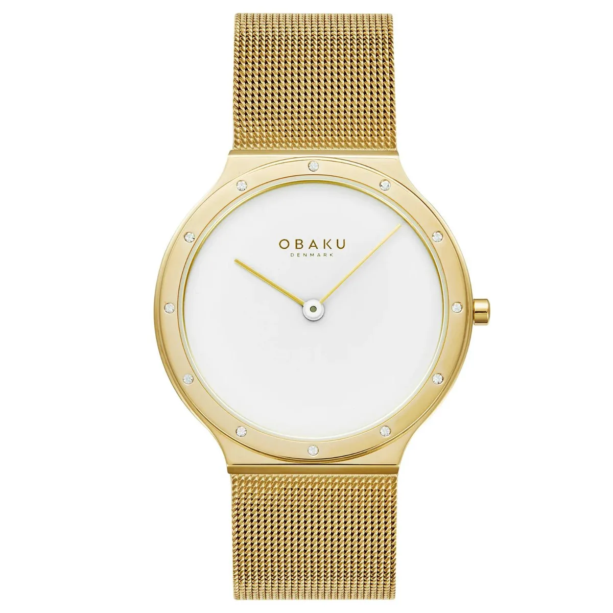 Obaku Note Lille white dial watch on stainless steel bracelet