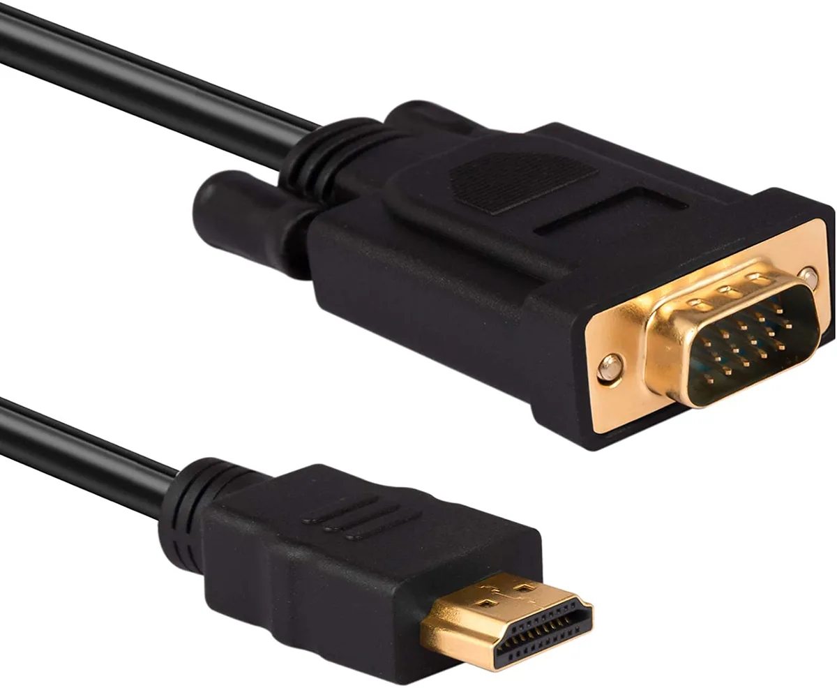 aibileec aibileec HDMI to VGA Cable 6ft Male to Male 1920x1080@60Hz Black — product photo
