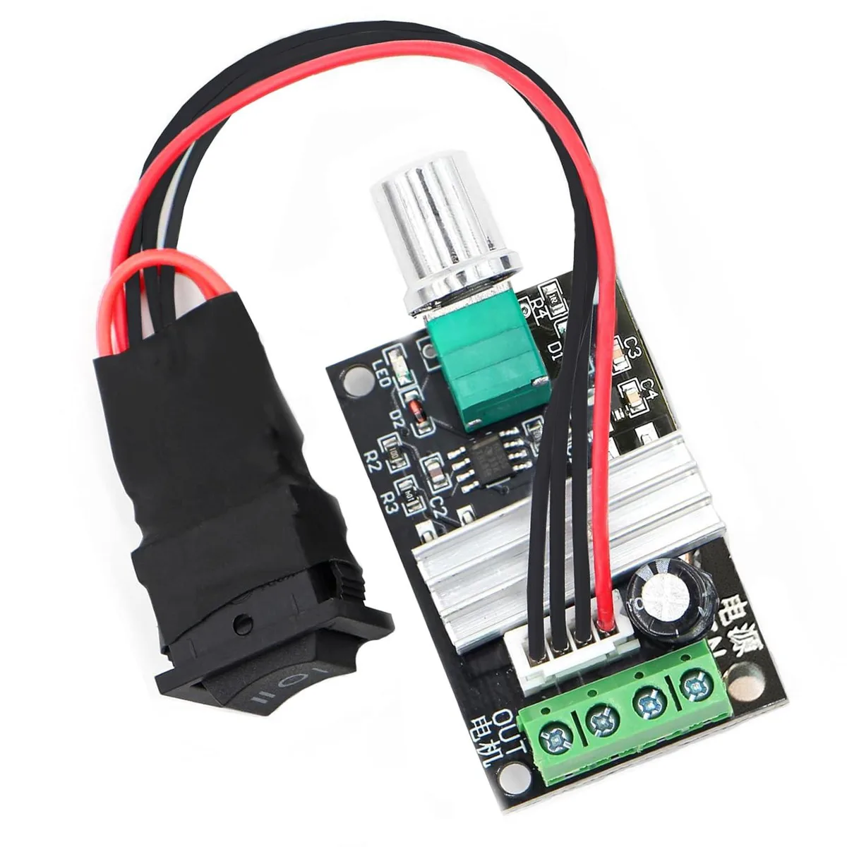  NEWNEWLIU PC-2004 6-28V 3A 80W PWM DC motor speed controller fan control — product photo