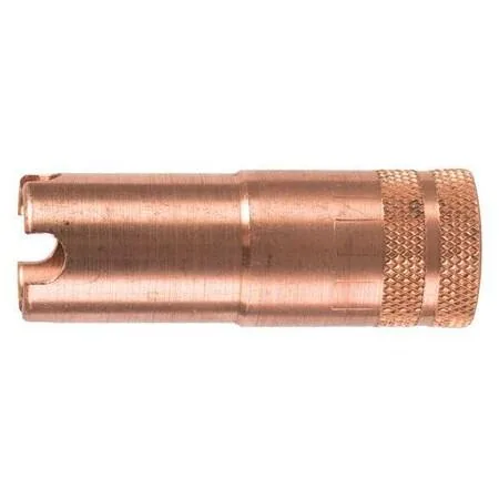 Two copper spot welding nozzles, 0.625 inch bore, threaded connection