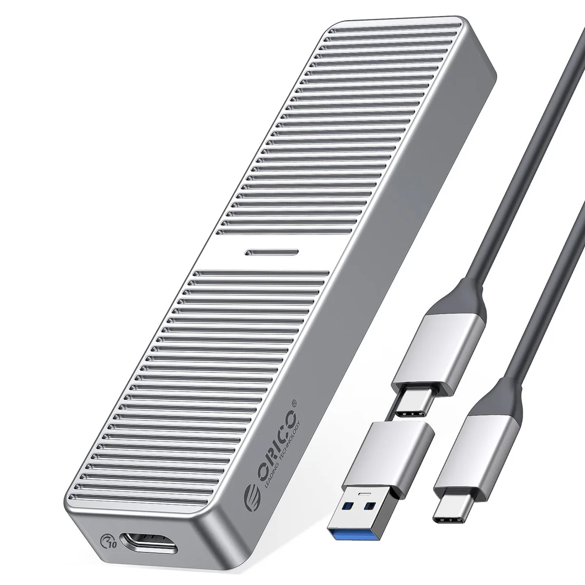 Orico Orico 10Gbps M.2 NVMe/SATA SSD Enclosure Silver — product photo