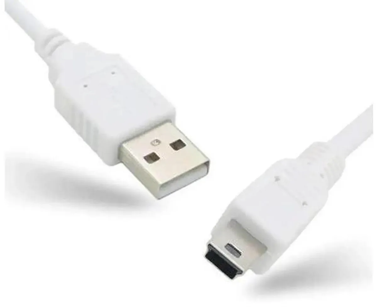Black Mini 5-pin USB cable with standard connectors for TI-84 calculators