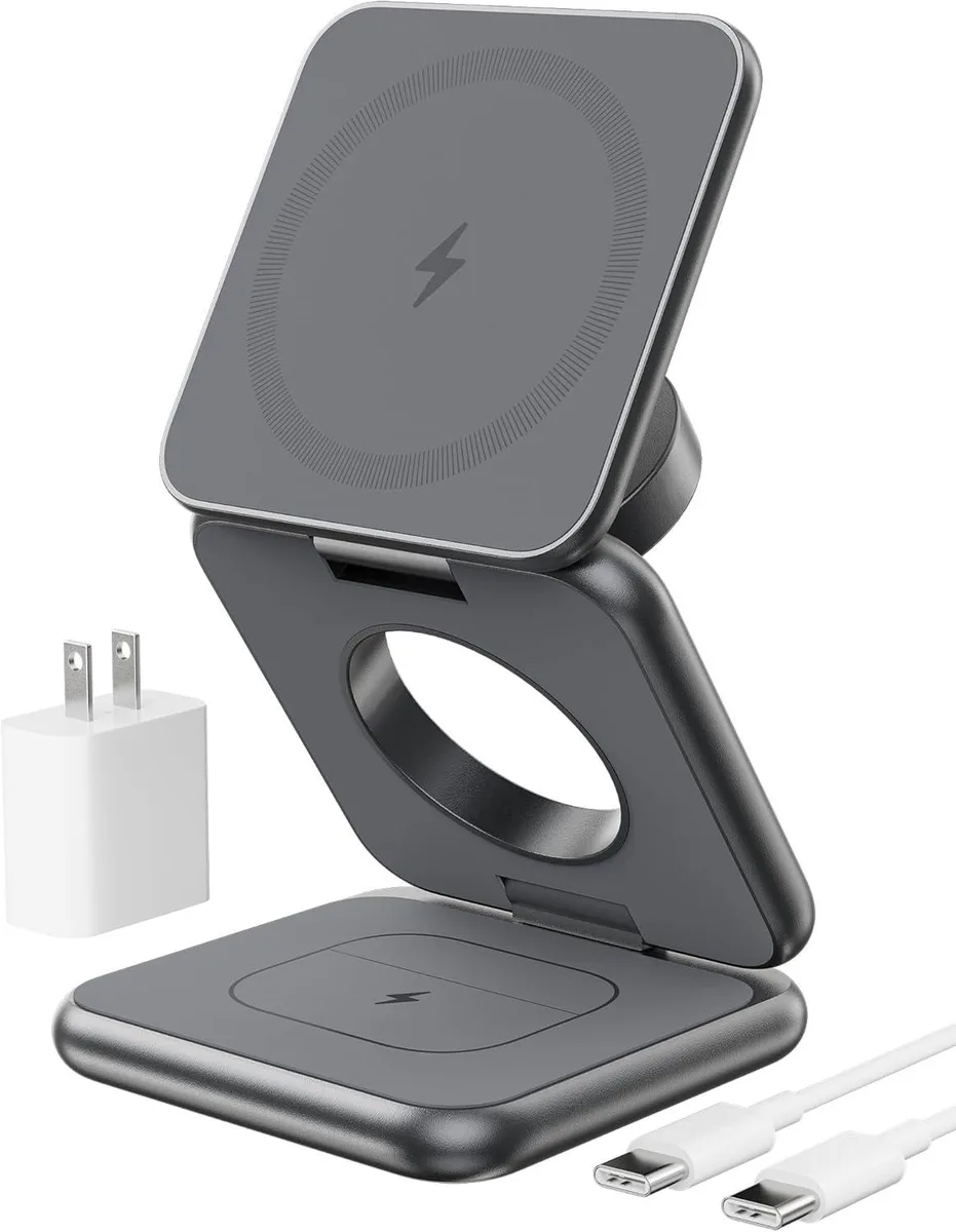 Aluratek Aluratek X40 Foldable Magnetic Wireless Charger Gray — product photo