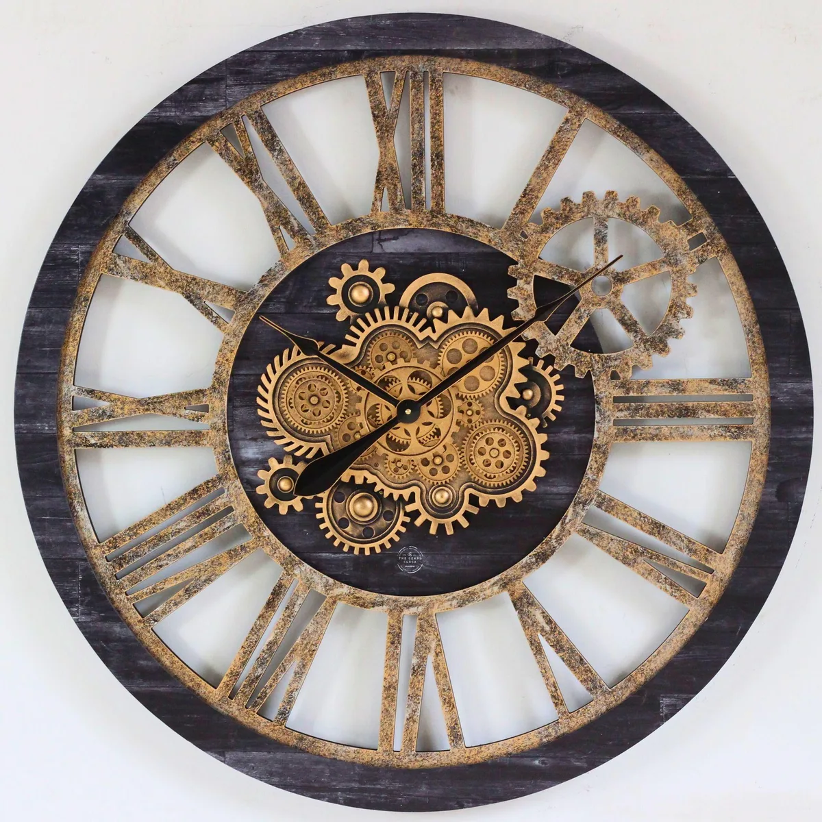 The Gears Clock The Gears Clock 36 Inch Real Moving Gear Wall Clock Vintage Black — product photo