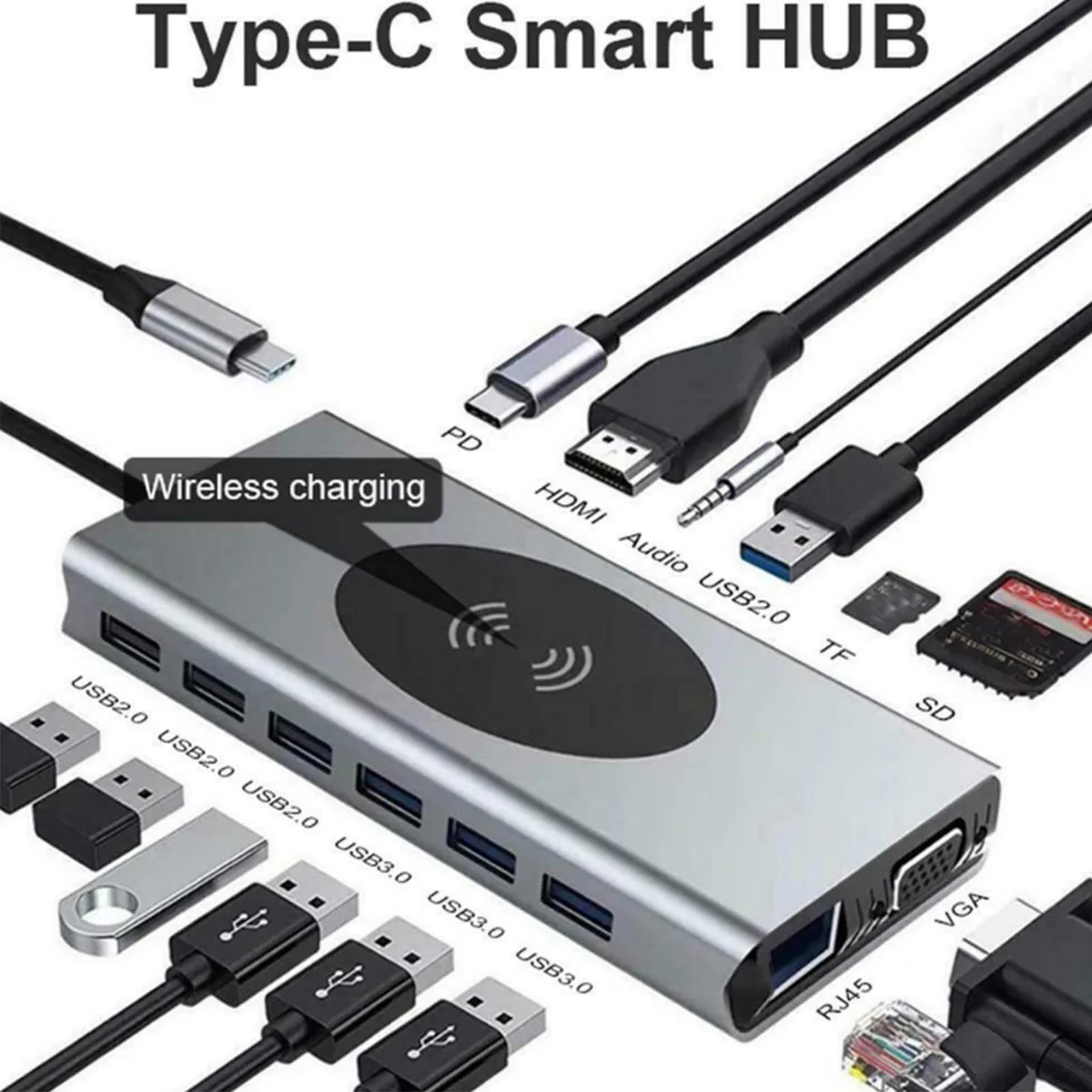 Jansicotek Jansicotek BXS15IN1 15-in-1 Docking Station Silver — product photo