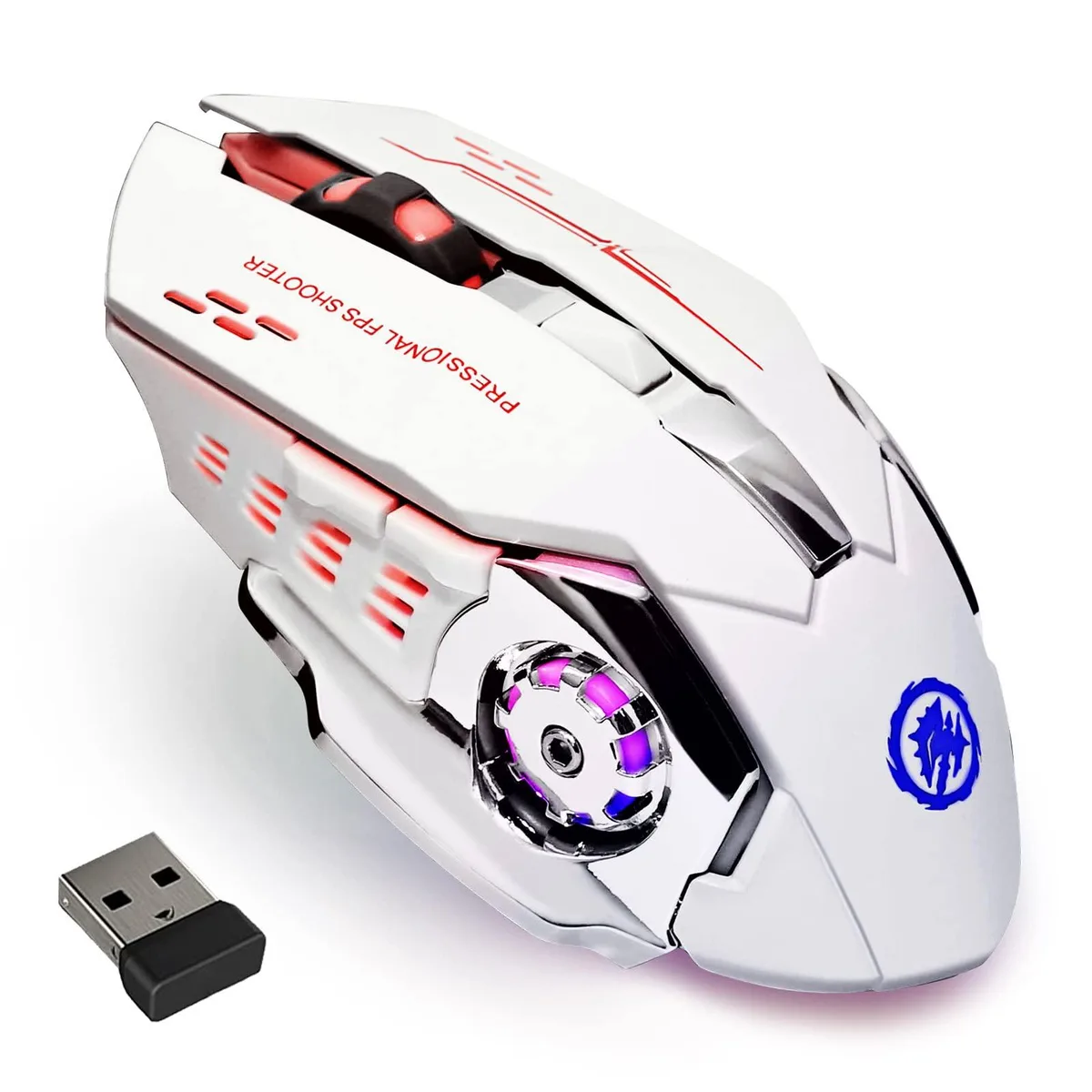  MELOGAGA MS010 Wireless Gaming Mouse White 1600 DPI — product photo