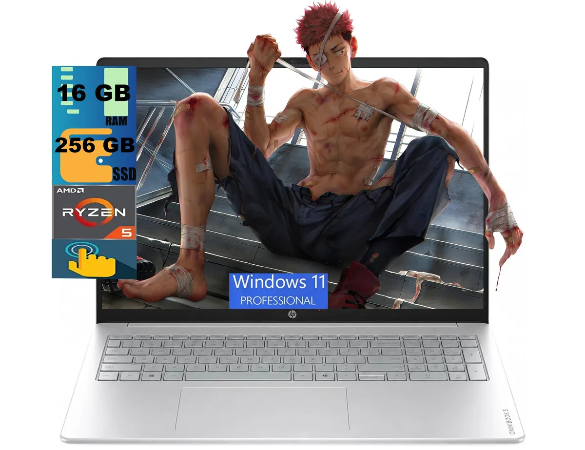 HP HP OmniBook 3 16 laptop AMD Ryzen 5 40 16GB DDR5 256GB 16.0" touchscreen — product photo