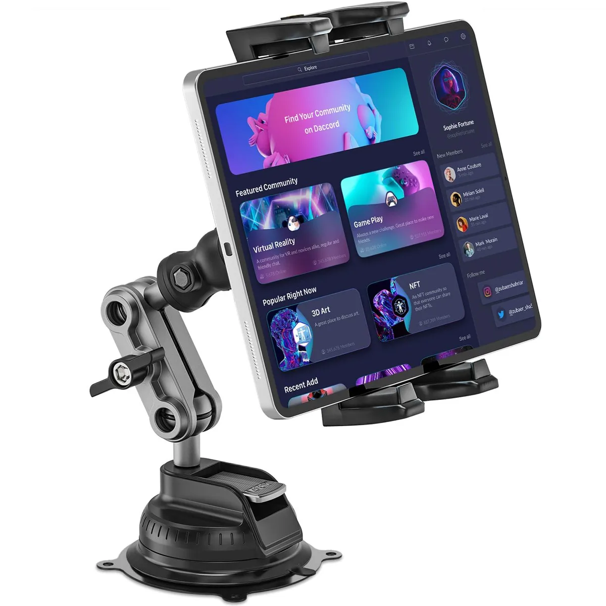 BAISHUN Tablet Mount 4.7-12.9" 360° Metal Bracket Black — product photo