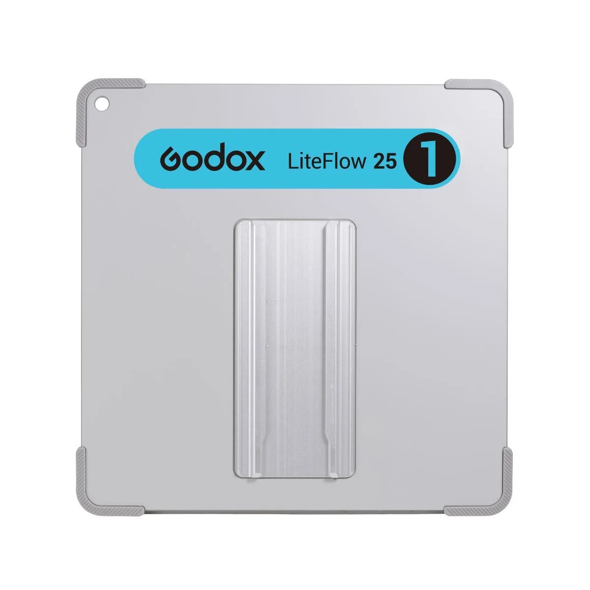 Square silver aluminium reflector, 10 by 10 inches, mirror finish, blue coded back