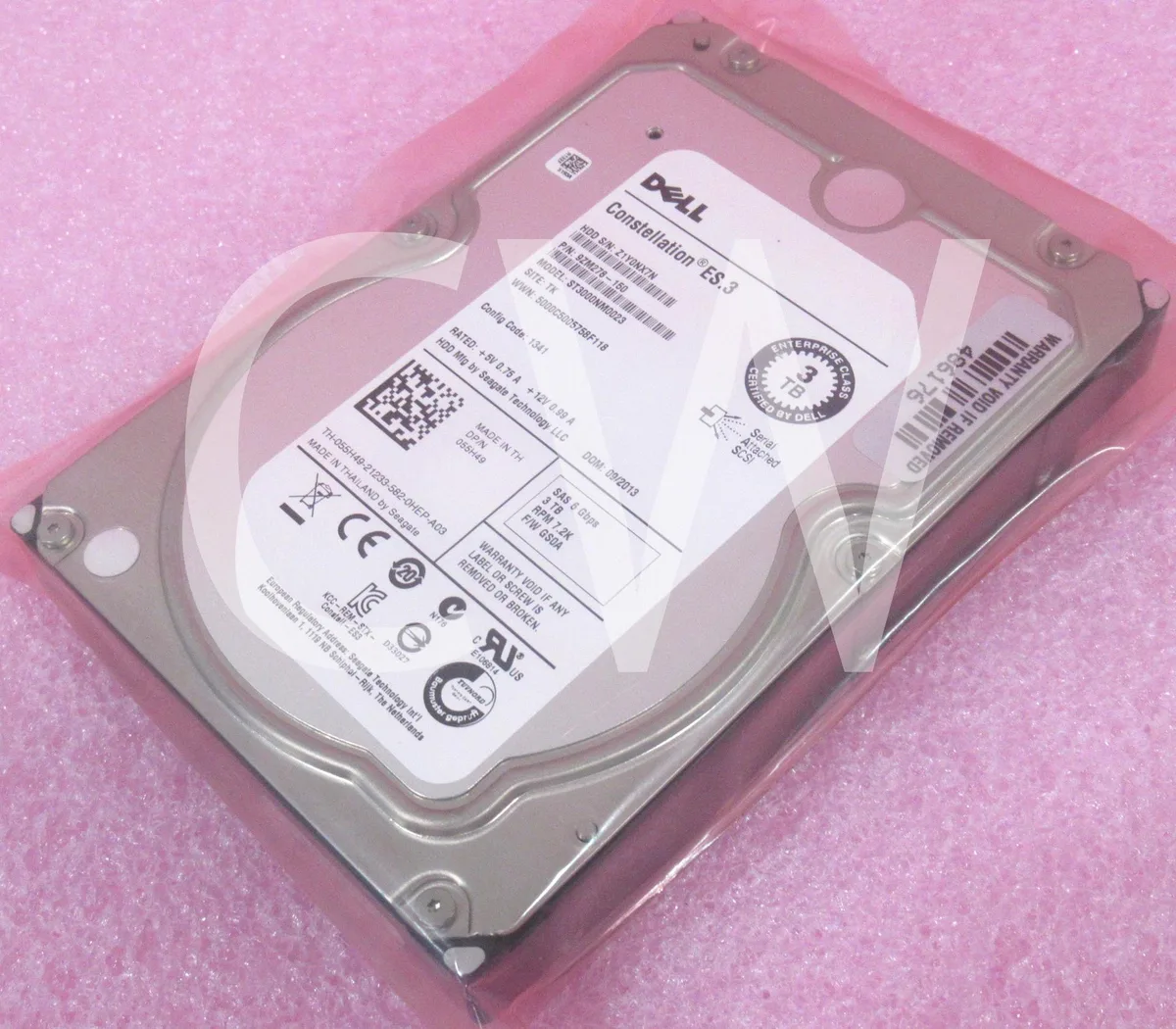 DELL DELL ST3000NM0023 3TB 7.2K RPM SAS 3.5" internal hard drive — product photo