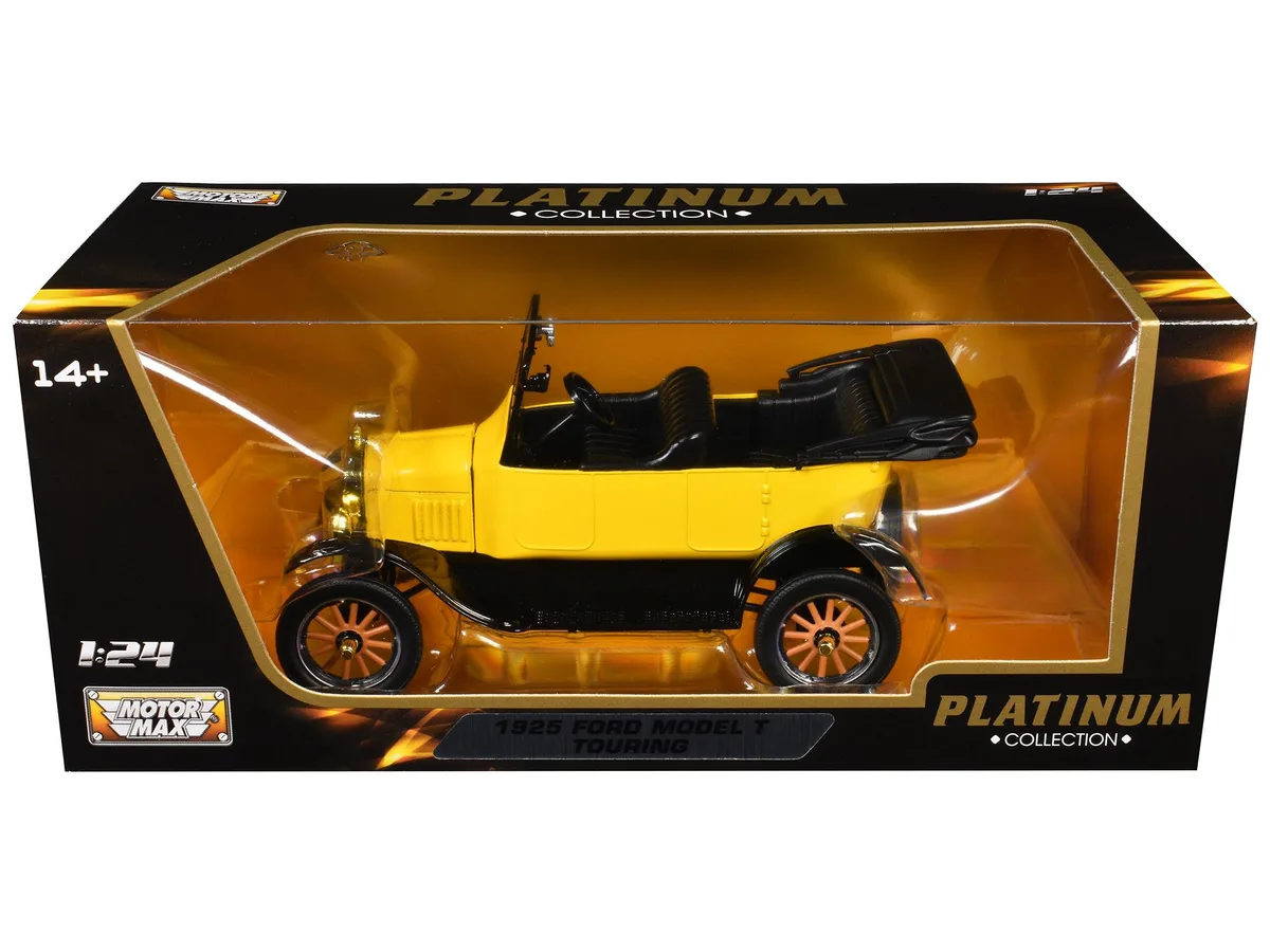 MOTORMAX MOTORMAX 1925 Ford Model T Touring Yellow Platinum Collection 1/24 Diecast Hobby Collectible — product photo