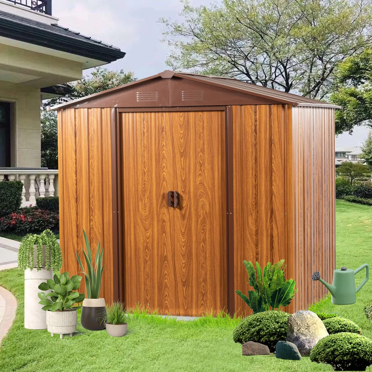 tuphen tuphen 6 ft W x 6 ft D Metal Trellis Yellow Brown — product photo