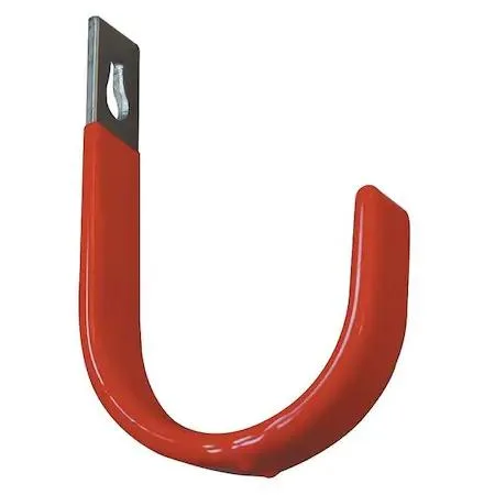 Orange zinc-plated steel single hook, 5 1/2 inches long, nail-in mounting