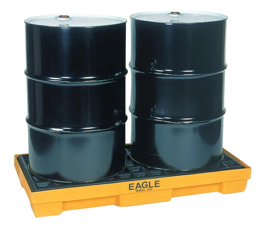 EAGLE EAGLE 1632 Yellow HDPE 30 gal Spill Deck 2-Drum 5000 lb — product photo