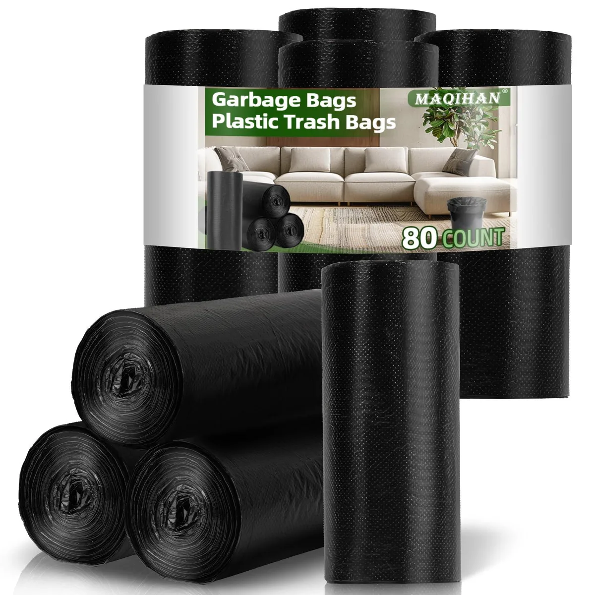  MAQIHAN LX-Trash Bags BULK 80 Count 4 Gallon Garbage Bags — product photo