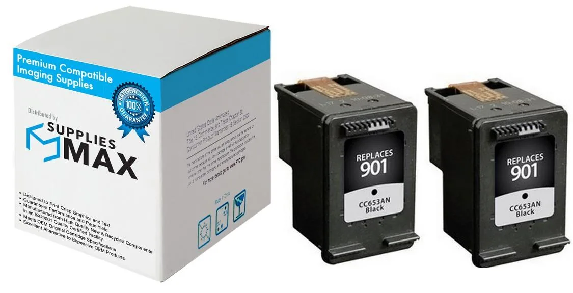 SuppliesMax SuppliesMax CZ075FN Black Inkjet 2 Pack 200 Pages — product photo