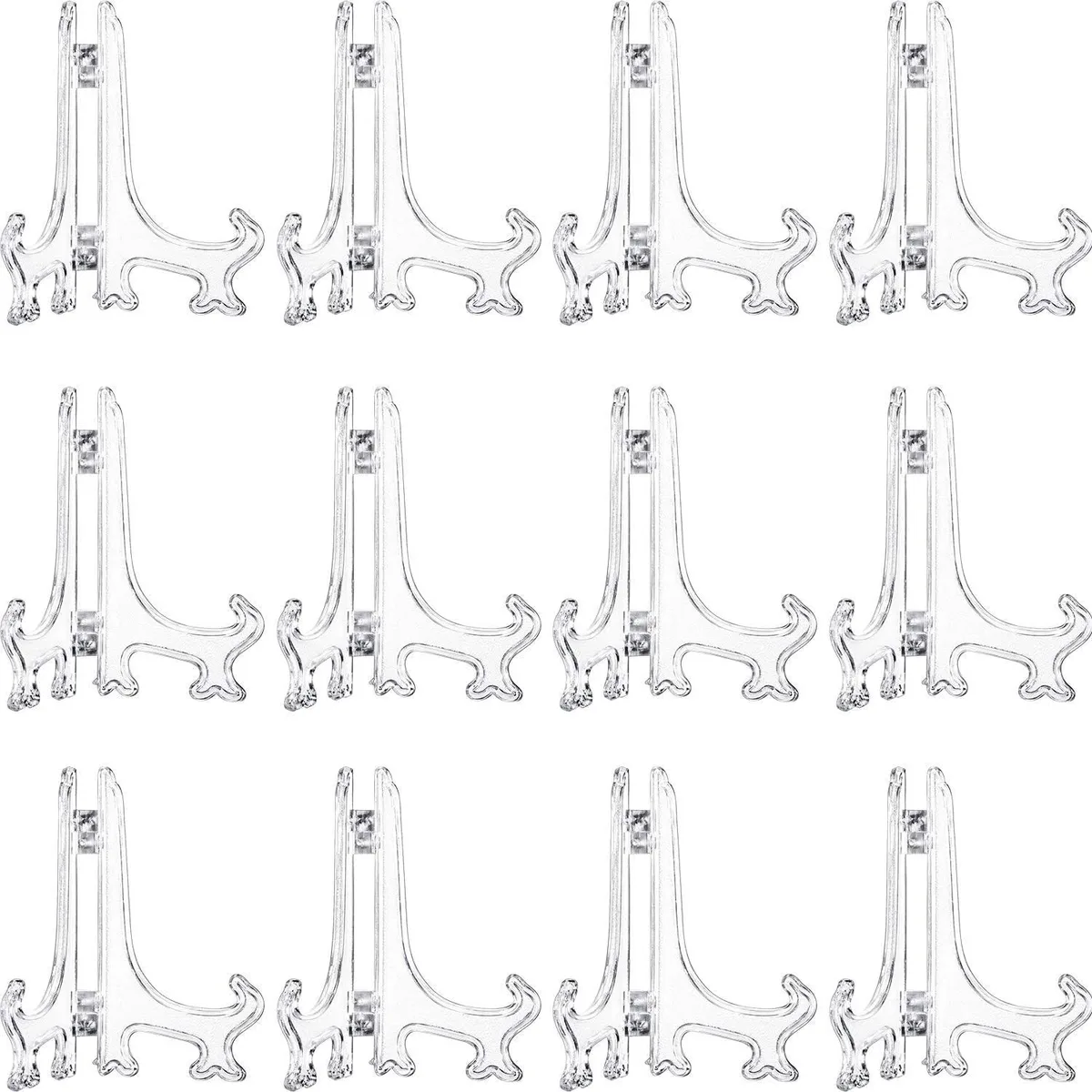  Business Source 12 Pack Clear Plastic Desktop Easel 6 Inches — product photo