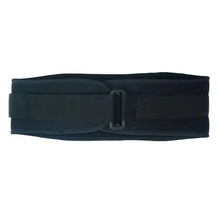 Black nylon back support with foam core, 6 inch wide, size L fits 37 to 43 inch waist