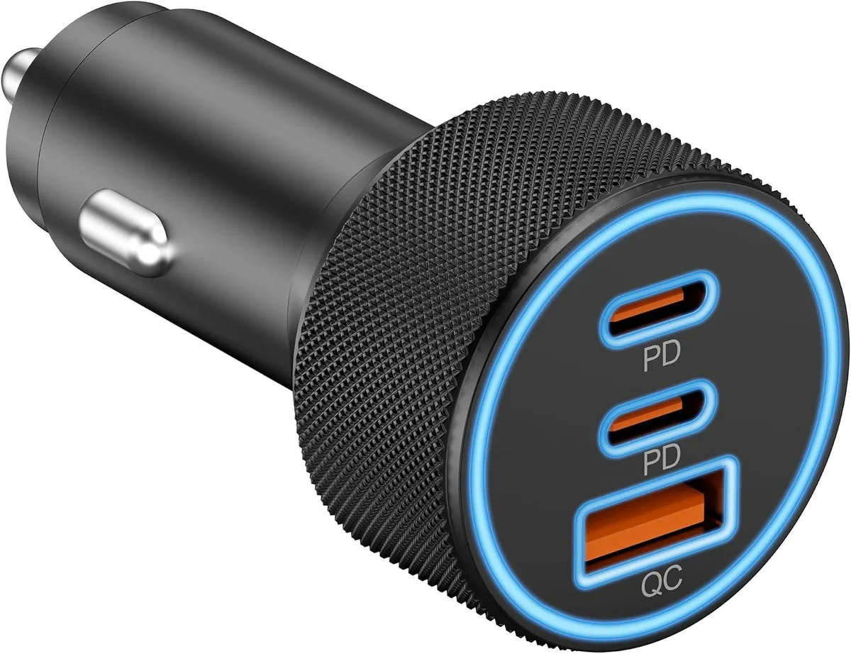 Hamzan Hamzan 67W 3-Port Car Charger 2×USB-C 1×USB-A — product photo