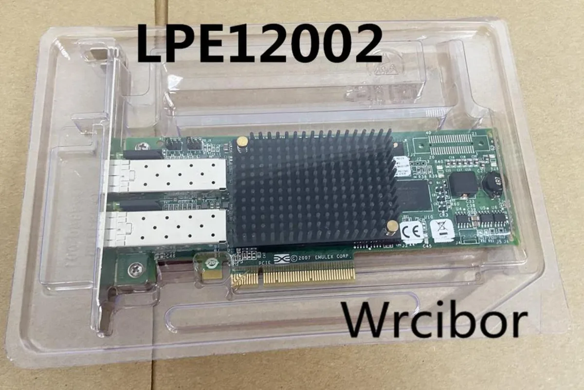 Green printed circuit board with metal bracket and two optical ports