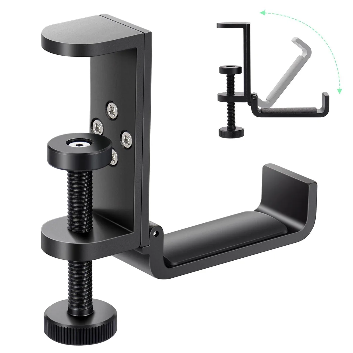 Shinewider SW001 Aluminum Foldable Desk Hook Stand Black — product photo