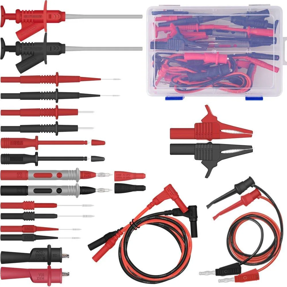 KEHIPI 22 in 1 multimeter test lead set with alligator clips and silicone probes