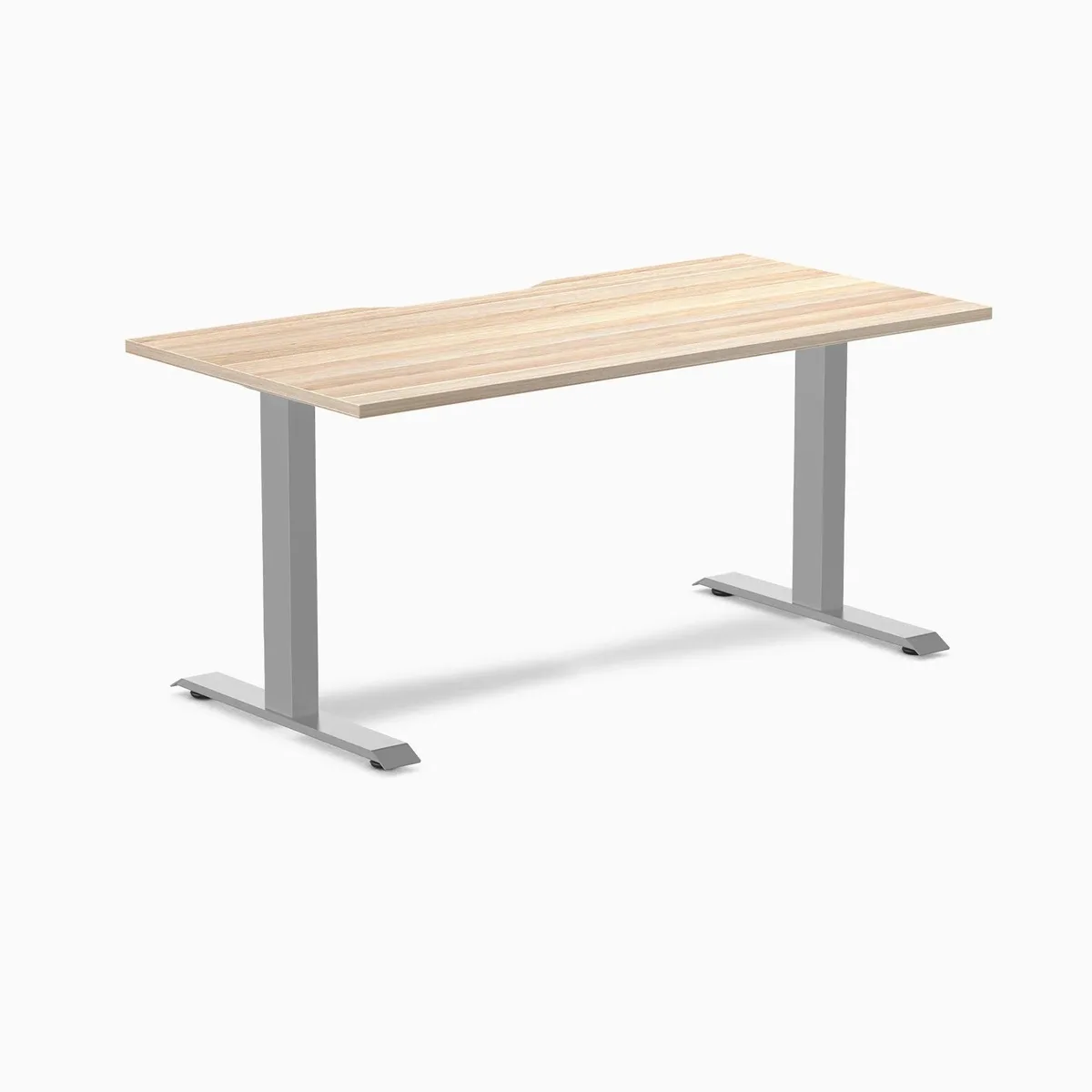 Desky Desky Zero Scalloped Laminate Desk Classic Oak Grey 59.1 x 29.5 in — product photo