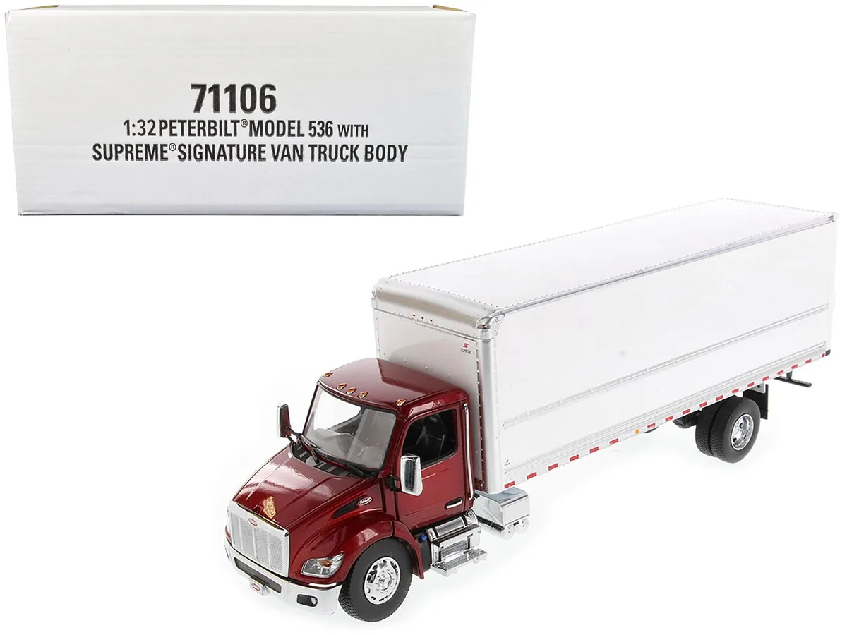 DieCast Masters DieCast Masters Peterbilt 536 Supreme Signature Van Body Red Metallic Transport Series 1/32 hobby collectible — product photo