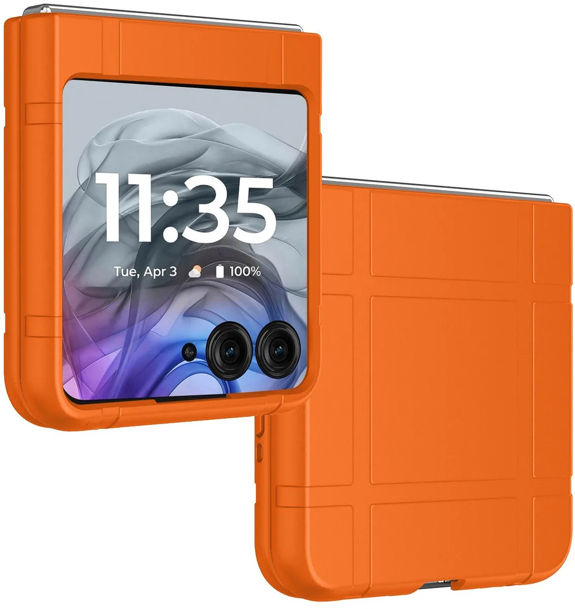 Nakedcellphone Nakedcellphone Textured Hard Case for Motorola RAZR 2024 2025 2026 Orange — product photo