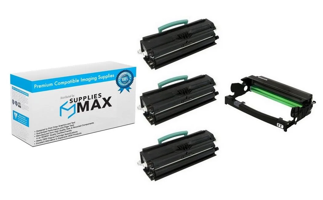 SuppliesMax black drum unit and three toner cartridges in a box