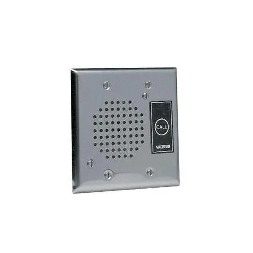Stainless steel flush-mount IP intercom panel with call button and LED indicator