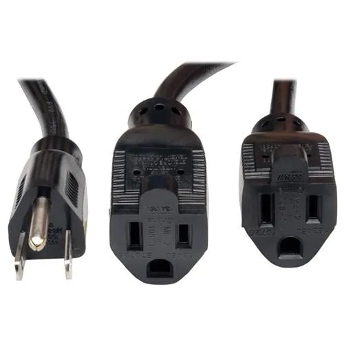 Tripp Lite Tripp Lite P024-18N-13A-2R 18 in Y splitter 5-15P to 2 x 5-15R 13A 16AWG — product photo