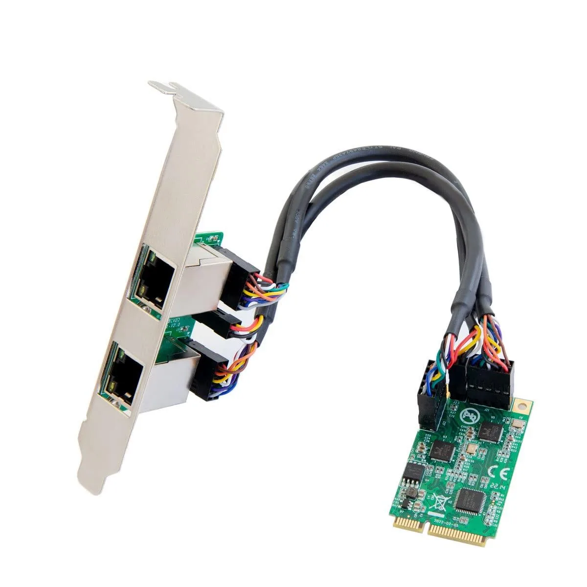 Vszerda Vszerda Dual 2.5 Gigabit Mini PCIe Ethernet Network Card Green — product photo