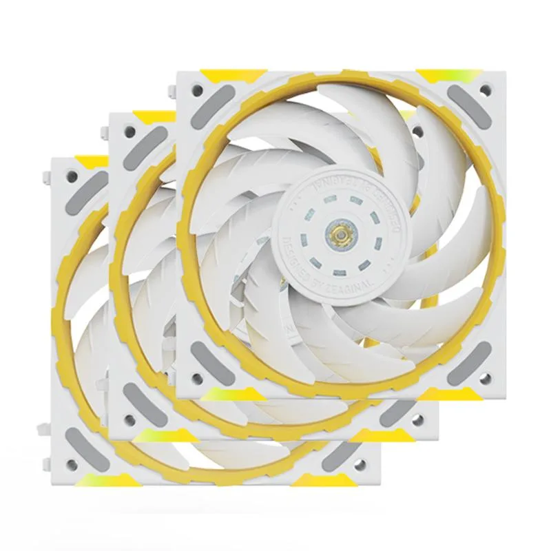 YESTON YESTON Zeaginal ZC-ZHUISHEN TI White 3-Pack ARGB 120mm Case Fan — product photo