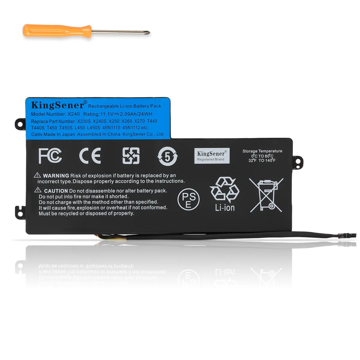 KingSener KingSener X240 24WH 11.1V laptop battery 45N1110 — product photo