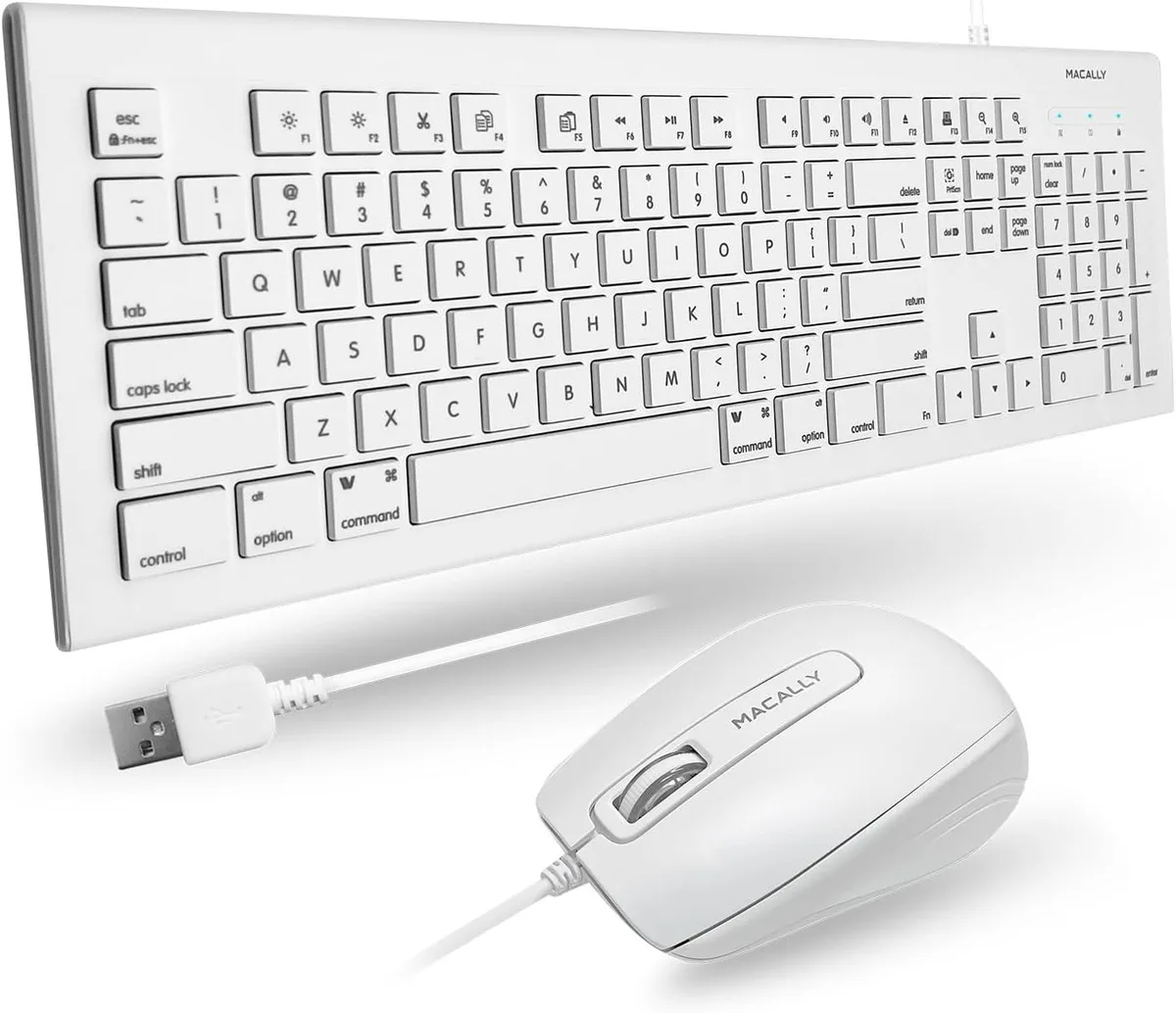 TUKO TUKO 104 Key USB Wired Keyboard and Mouse Combo White — product photo