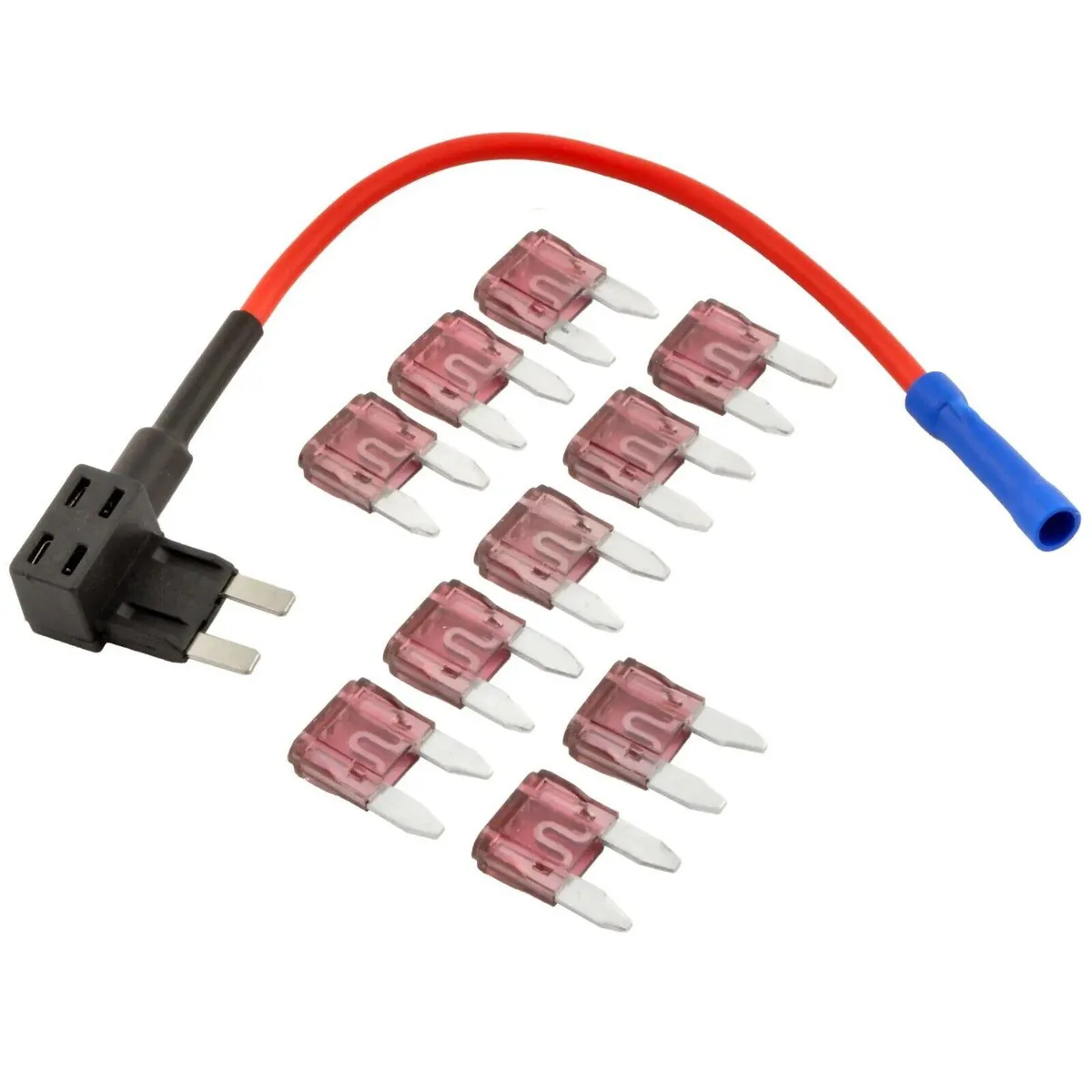 The Wires Zone The Wires Zone ATM Mini Blade Fuses 40A 10 Pack with Holder — product photo