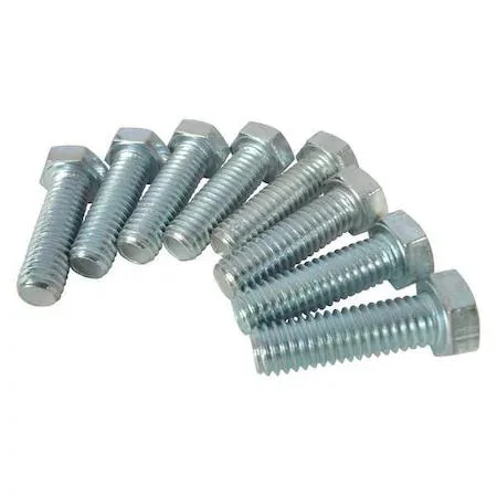 Dayton head bolt, silver metal fastener with threaded shaft and hexagonal head