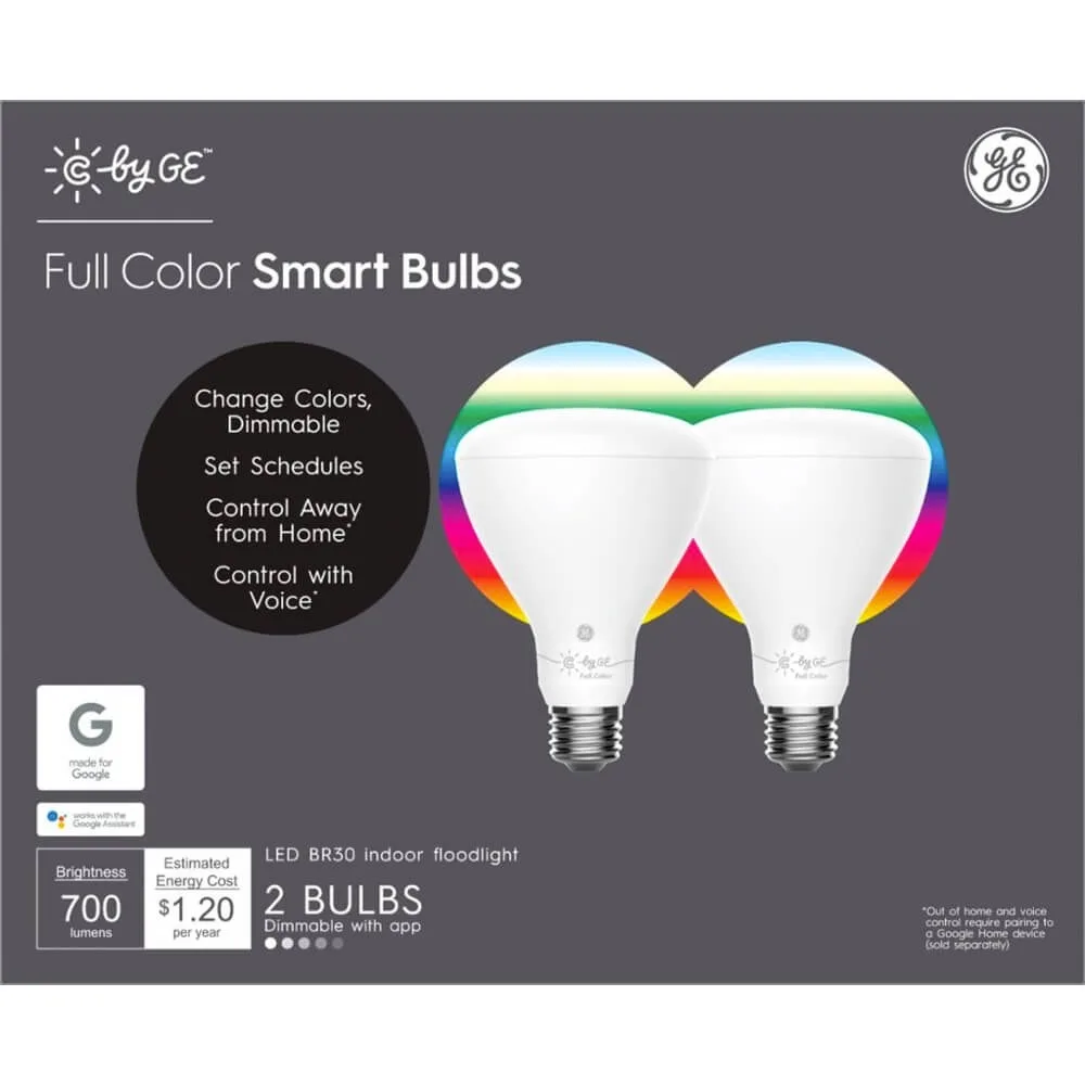 GE Lighting GE Lighting CLEDR3010C2/G-2P 2-Pack BR30 Smart Bulbs 700lm 65W Replacement Bluetooth — product photo