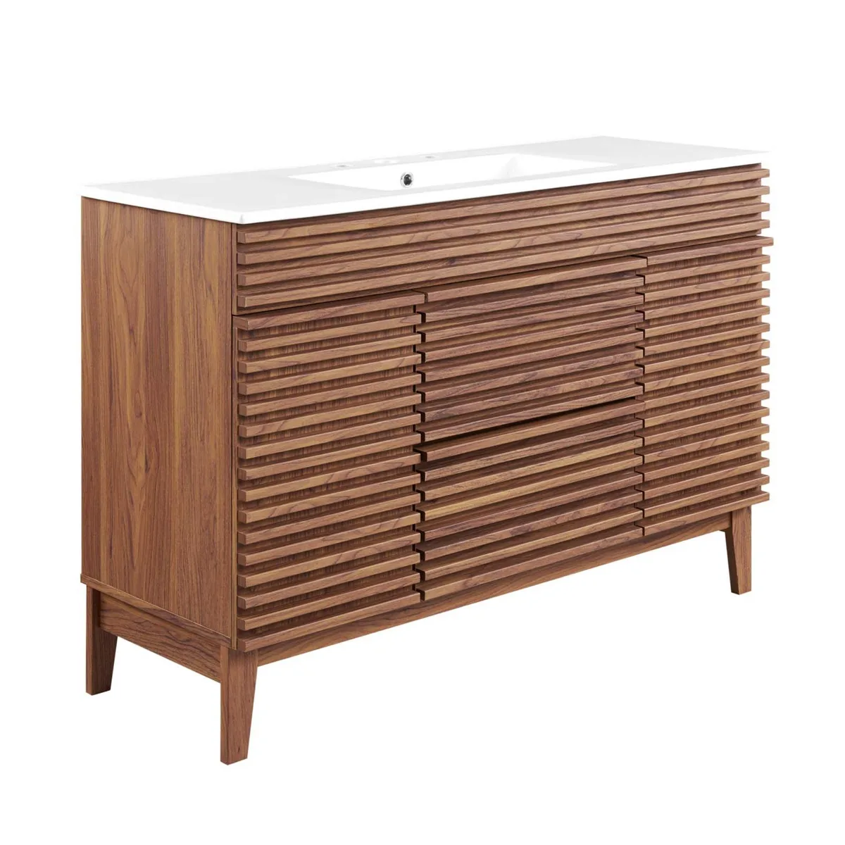Modway Furniture Modway Furniture Render 48" Vanity Walnut White 48"W 33"H 188lb — product photo